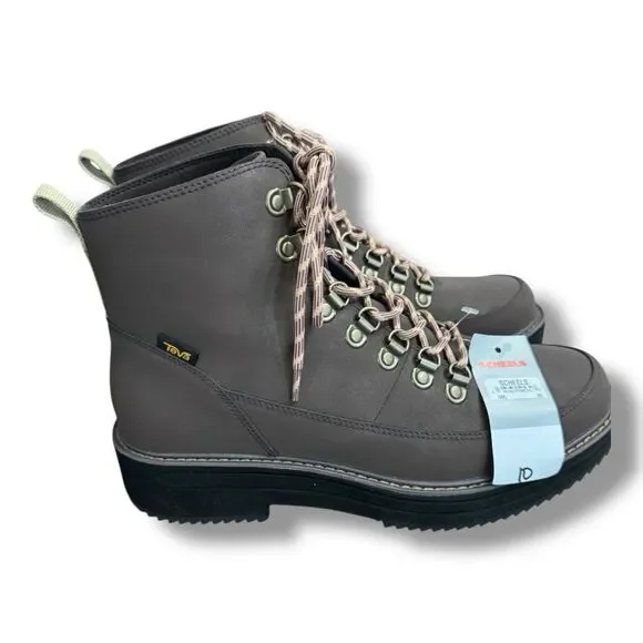 Teva Midform Lace-Up Waterproof Boots Brown Reconstituted Leather Women's Sz 10 - Picture 2 of 10